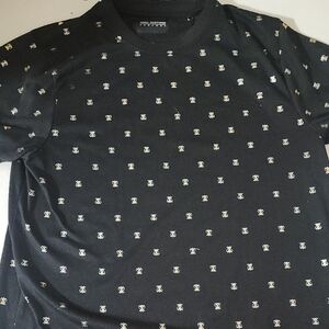 Black T-Shirt with Gold Pattern